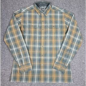Kuhl Eluxur Shirt Men's Size M Gray Plaid Long Sleeve Button Up Outdoor Hiking